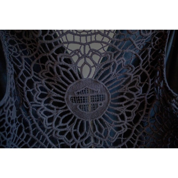 Harley Davidson Womens Crochet Back Zippered Vest SZ L? - Picture 8 of 12